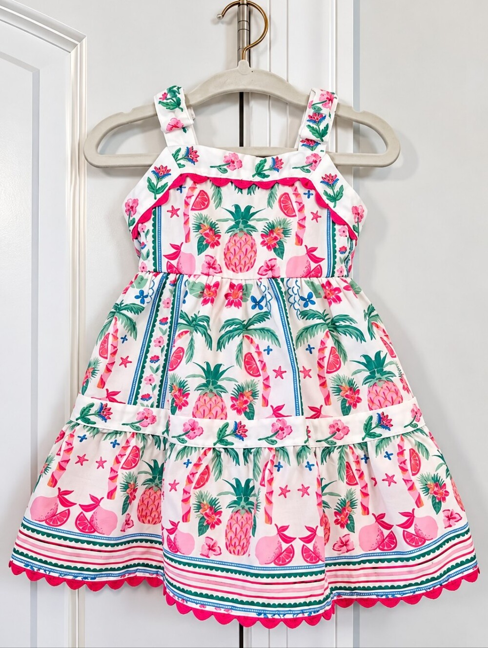 Rare Editions Baby Tropical Pineapple Dress & Bloomers 12M